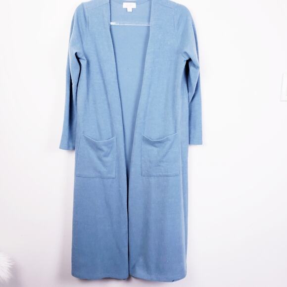 LuLaRoe - Teal Sarah Sweater Duster Cardigans Size Medium - Picture 5 of 7